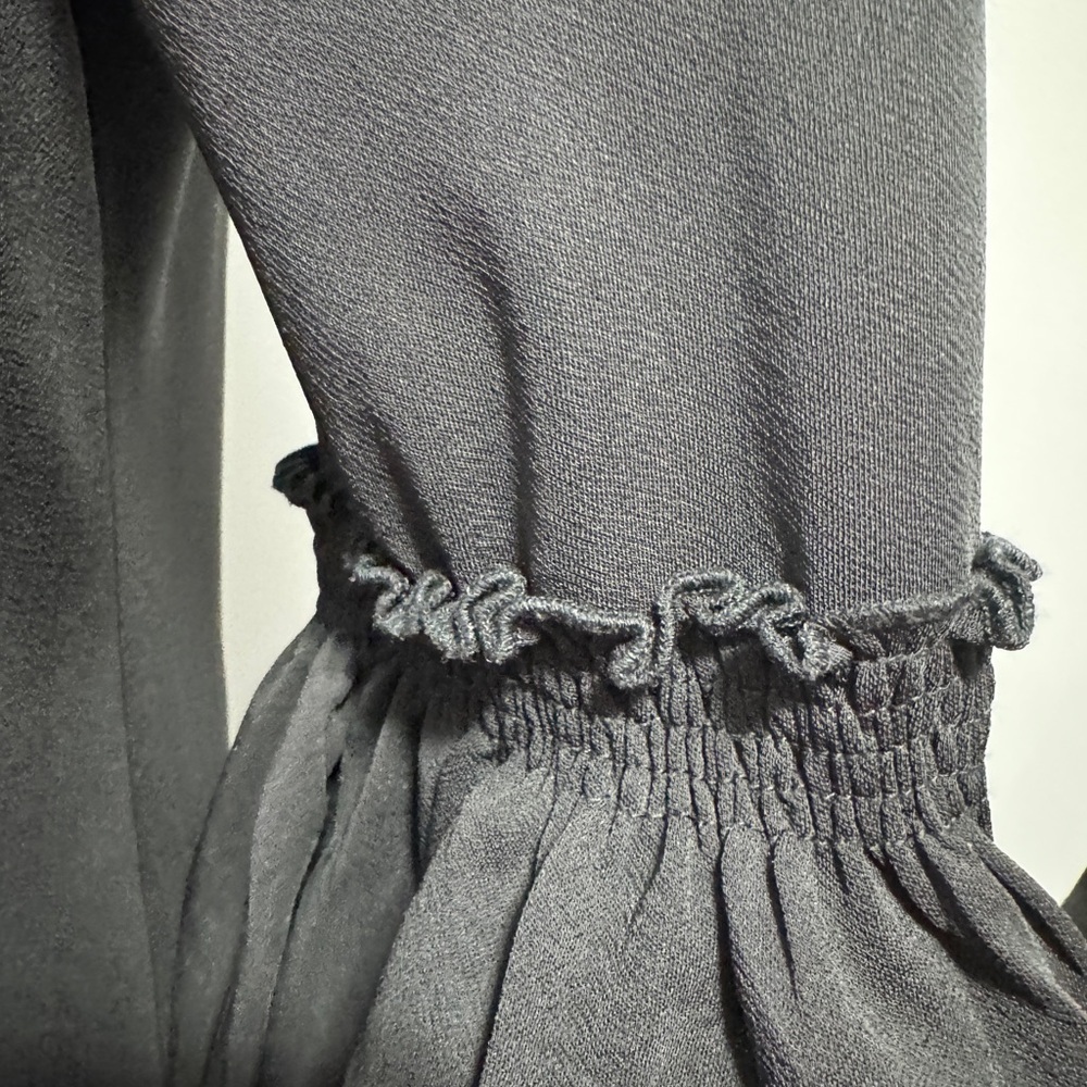 Calvin Klein Long Bell Sleeve Dress Black - Picture 6 of 8